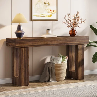 63inch Console Table Entryway Table Narrow Sofa Table Wooden Hallway Couch Table - Image 1 of 4
