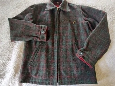 Johnson Woolen Mills Vermont Mens 42 Wool Andirondack Gray Plaid Field Jacket - Image 1 of 4
