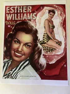 1950 Esther Williams Paper Dolls Book - 2007 Reproduktion lose ungeschnittene Seiten - Bild 1 von 10