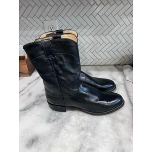 Botas Justin Roper Cuero Negro Para Hombre 11D Hechas en EE. UU. Estilo 3133 Western - Imagen 1 de 10