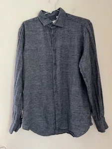 Xacus Italy Evolution Fit 100% Leinen Hemd mit Knöpfen Herren M grau klassisch Langarm - Bild 1 von 12
