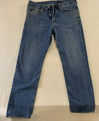 Mens Jeans H&M & Denim Reg Straight Leg Buttonfly Size 34 Blue Denim - Image 1 of 4