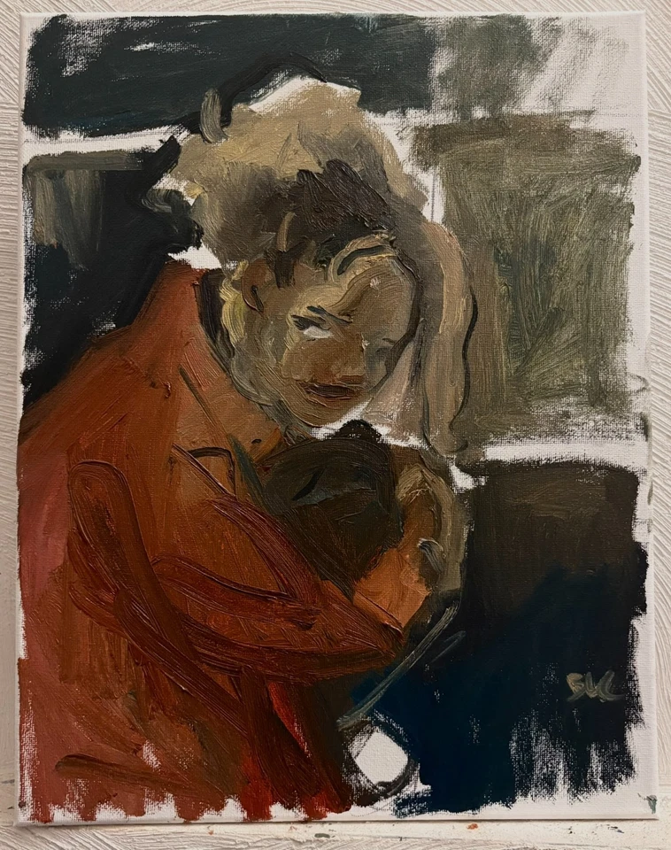 Anime Girl Figure Small Oil Painting on Canvas 11"x14" Original - Image 1 of 1