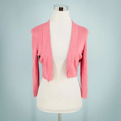 Suéter Cárdigan Hugo Boss Talla XS Rosa Helecho Abierto Manga Larga Algodón Tejido Foto 1 de 4