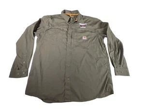 Carhartt Force Bassmaster Marshal Shimano Green Long Sleeve Shirt XL RelaxedFit - Picture 1 of 12