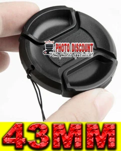 TAPPO COPRI OBIETTIVO frontale 43MM copriobiettivo fotocamera lens cap cover 43 - Picture 1 of 7