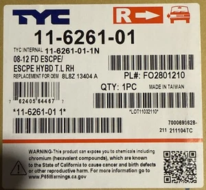 Tail Light Assembly-Nsf Certified TYC 11-6261-01-1 fits 08-12 Ford Escape - Picture 1 of 1