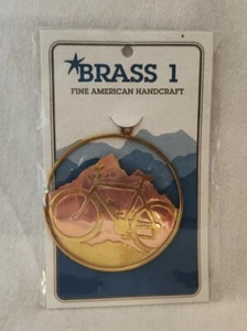 Nuevo LATÓN 1 Fino American Handcraft Bicicleta Latón Adorno - Imagen 1 de 3