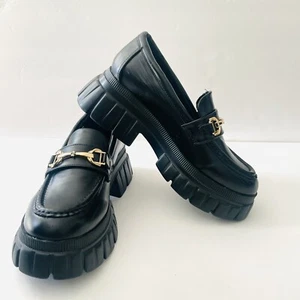 ASOS DESIGN Magnus Chunky Loafers Black US Size 6 - Picture 1 of 13