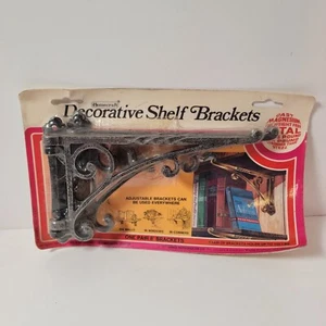 Vintage 1977 Homecraft Decorative 8" Adjustable Shelf Brackets Cast Magnesium - Bild 1 von 4
