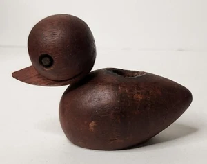 Vintage Skjode Skjern Style MCM Teak Duck Figurine Candlestick Holder - Picture 1 of 18