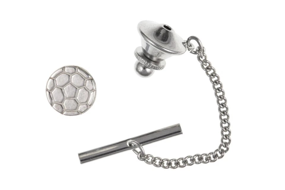 Football Tie Tack Solid Sterling Silver Men's Gents Pin 925 Hallmark - Image 1 of 1