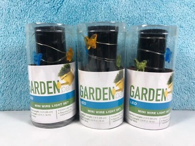 Juego de mini luces LED de cable para fiesta de jardín batería interior 10 luces cada juego de 3 nuevo en caja Foto 1 de 4