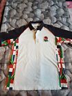 L England Rugby Shirt  Cotton Traders  White  Short Sleeve 6 Nations Side Detail