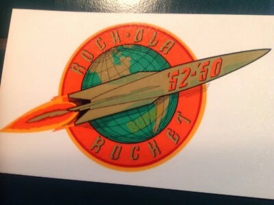 JUKEBOX ROCK-OLA ROCKET DECAL  1. At. 6.5 inches or 2 at. 3.5 INCHES - Image 1 of 2