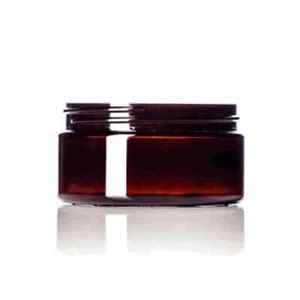 8oz Amber PET Low Profile Plastic Jars - Picture 1 of 1