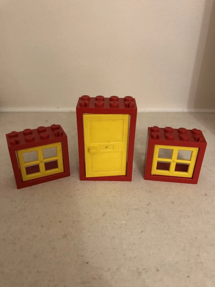 Lego Classic Yellow & Red Windows and Door - Image 1 of 1