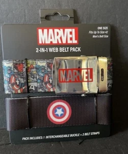Marvel Super Hero Belts: 2 in 1 Web Belt Pack NWT - Picture 1 of 1