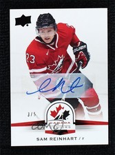 2014 Upper Deck Team Canada Juniors Black /5 Sam Reinhart #97 Rookie Auto RC