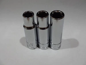 1/2" Drive Chrome Vanadium 6-Point Deep Sockets - Pick From List (12, 13, 14 mm) - Picture 1 of 11