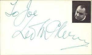 Leo McKern D.2002 Actor Ladyhawke Signed 3" x 5" Index Card