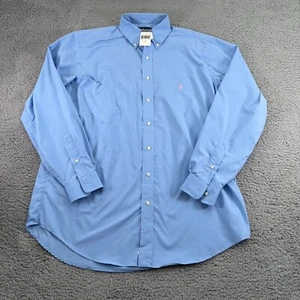 Ralph Lauren Shirt Mens Large Tall LT Blue Performance Stretch Button Down Pony - Picture 1 of 11