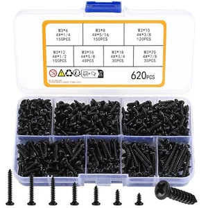 620Pcs Phillips Pan Head Self Tapping Screws, round Head Sheet Metal Screws - Picture 1 of 3
