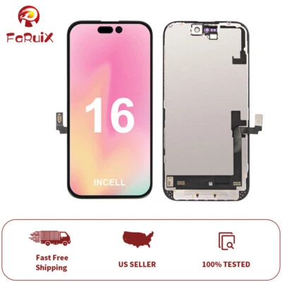 FARUIX For iPhone 16 LCD 3D Touch Screen Digitizer Display Replacement Assembly Frame