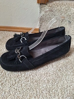 Aerosoles StitchNTurn Womens Black Suede Slip On Tassel Chain Flats Size 10M - Image 1 of 4