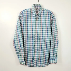 L.L. Bean Size S Men's Shirt Green Plaid Check Long Sleeve 100% Cotton - Picture 1 of 11