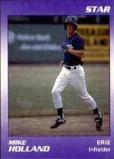 1990 Erie Sailors Star #9 Mike Holland Old Lyme Connecticut CT Baseball Card