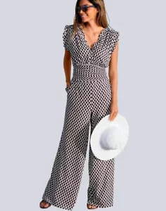 NEU MARLENE STRAND OVERALL PUNKTE RÜSCHEN SMOK 42 44 48 ALBA MODA weiß *21130118 - Bild 1 von 10