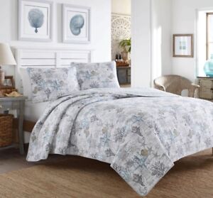 Tommy Bahama Beach Bliss Nautical Reversible 2 Pc Twin Quilt Set ~ NEW!