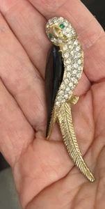 Signed Craft Vintage Jeweled detailed gold toned bird - Picture 1 of 4