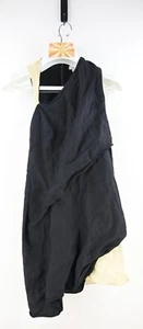 Helmut Lang asymetric hem sleeveless top with leather trim in black/honey size 4 - Bild 1 von 8