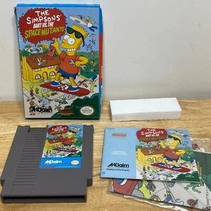 1990 NINTENDO NES ACCLAIM THE SIMPSONS BART VS. THE SPACE MUTANTS CIB W/ POSTER - Picture 1 of 24
