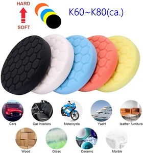 5PCS 7inch 180mm Sponge Buff Buffing Polishing Pads for Car Polisher Drill Clean - Picture 1 of 6