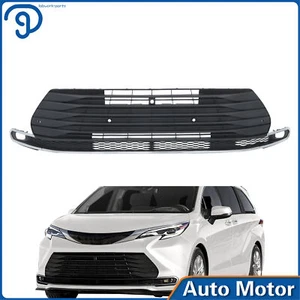Matte Black Front Lower Grille 5312-08110 For 2021-2023 Toyota Sienna With Hole - Picture 1 of 24