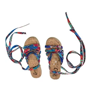 Circus Sam Edelman Ariel Multicolor Tropical Strappy Espadrille Sandal Size 6.5 - Picture 1 of 9