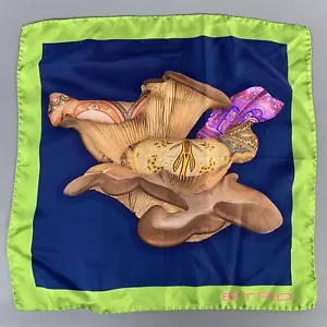 ETRO Marineblau Brown Seide Einstecktuch - Bild 1 von 6