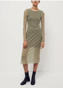 Damen BAUM UND PFERDGARTEN Gelb Schwarz Dress Kleid Langarm Gr. L - Picture 1 of 8