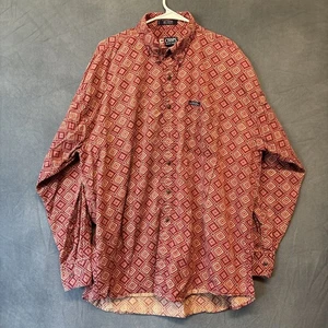 Vintage Chaps Ralph Lauren Dress Shirt Men's XL Button Down Argyle Diamond Geo - Picture 1 of 6