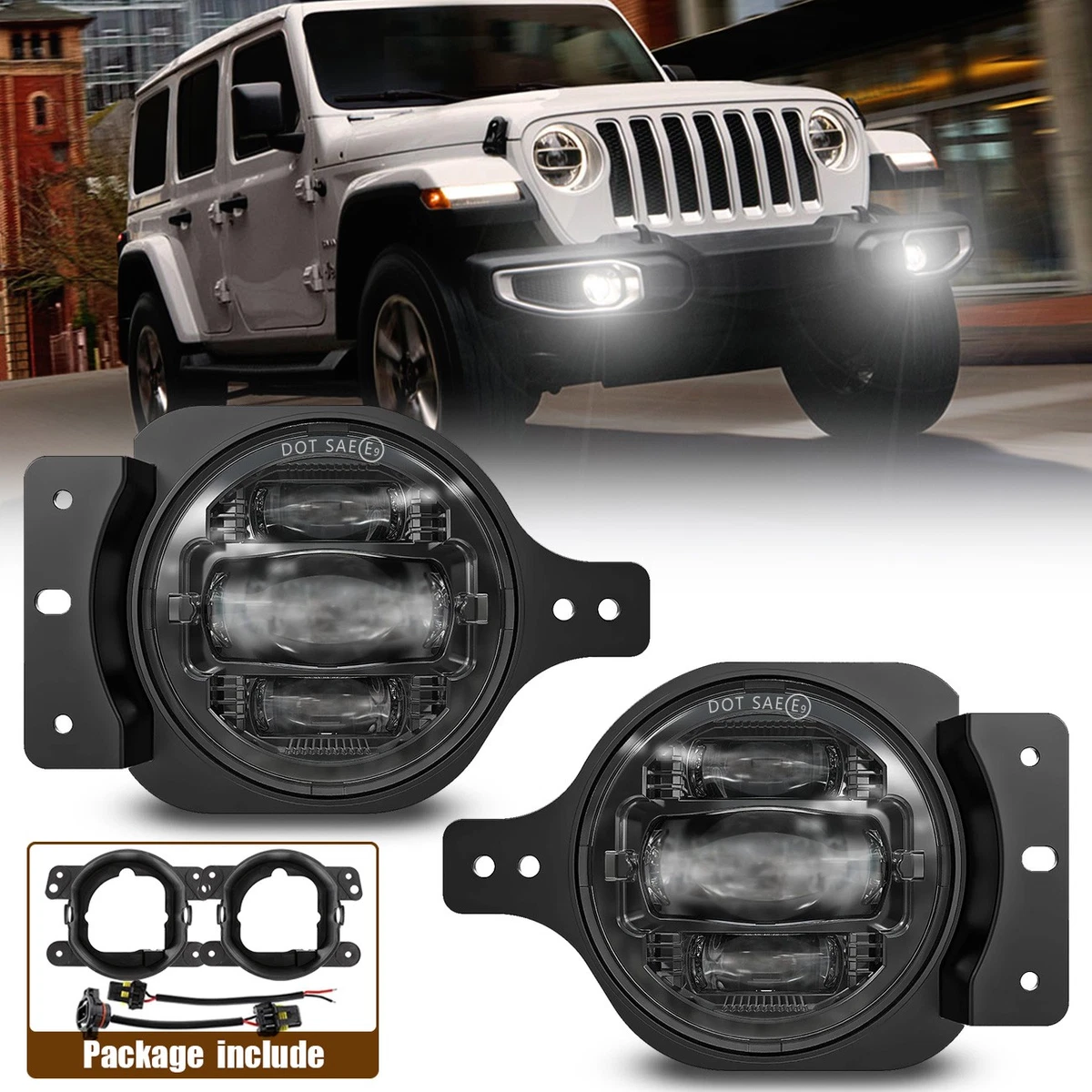 Aazon.co: Auxbea Luces Antiniebla LED De 4 Pulgadas Para Jeep