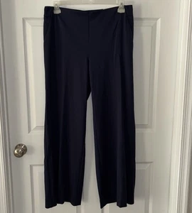 Chicos 2 Ponte Wide Leg Trousers Navy Blue Pull On Pants Size 12 12R NWT New $89 - Picture 1 of 4
