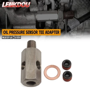1/8" NPT Oil Pressure Sensor Tee to Two NPT Adapter Turbo Supply Feed Line Gauge - Picture 1 of 8