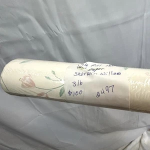 Vintage Sherwin Williams Hans Double Roll Wall Paper pastel floral 308-4779 - Picture 1 of 4