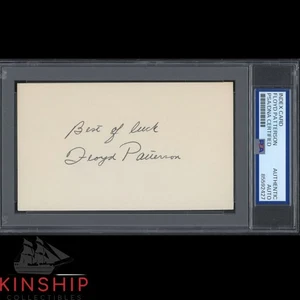 Floyd Patterson signed 3x5 Index Card PSA DNA Slab Inscribed Boxing Auto C5280 - Picture 1 of 1