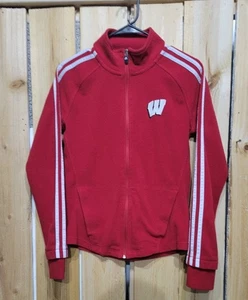 Vintage Adidas Wisconsin Badgers Fleece Full Zip rot - Bild 1 von 8