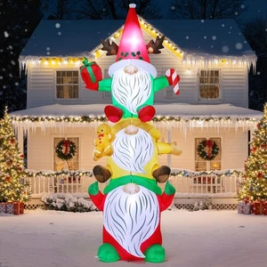 9,2 Fuß Weihnachten aufblasbare Wichtel Außendekoration aufblasbarer Garten mit Gin... - Bild 1 von 6