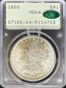 1888 Morgan Dollar MS64 PCGS CAC Rattler (#PA8114722) - Picture 1 of 2